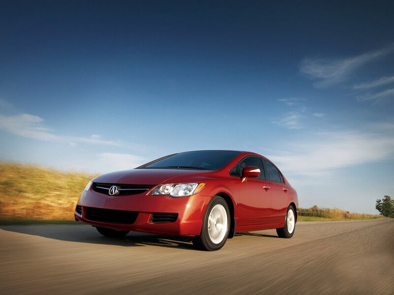 Red Sedan Car — Dynamic, Afternoon, Photograph, Road, Sky