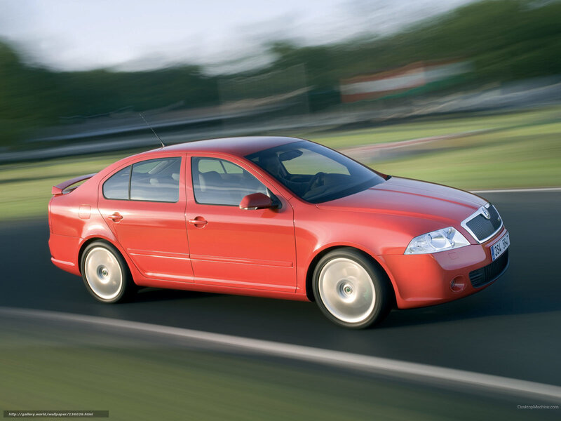 Red Sedan Car — Dynamic, Afternoon, Photograph, Road, Trees