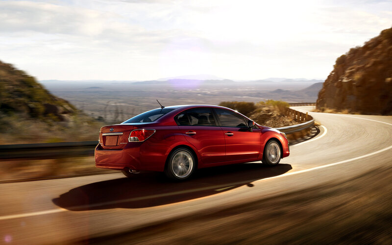 Red Sedan Car — Dynamic, Afternoon