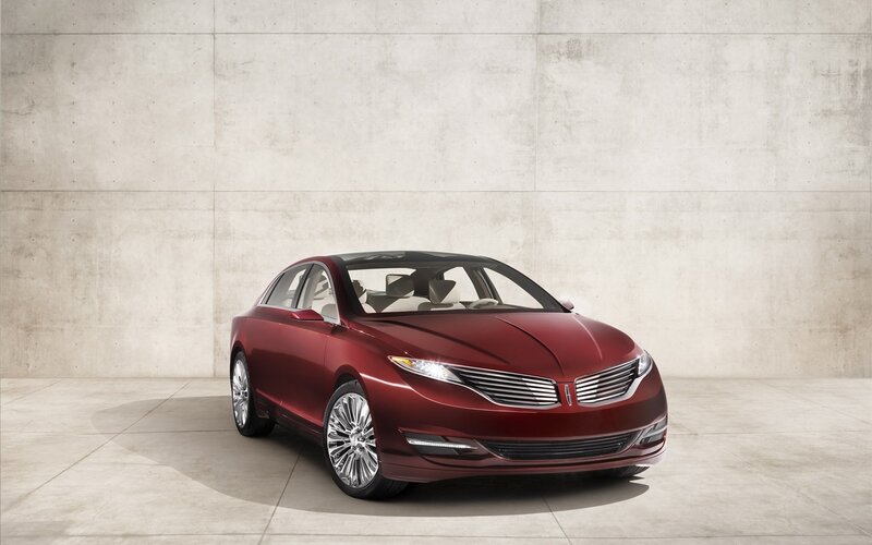 Red Sedan Car — Neutral, Photograph, Concrete Wall