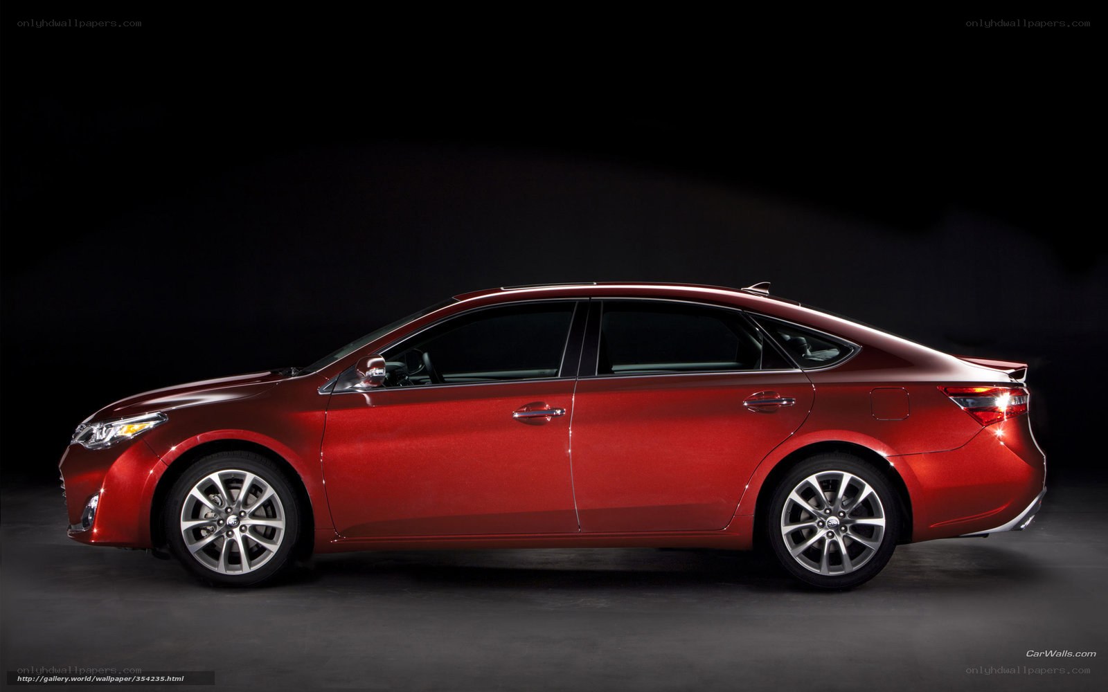 Red sedan car side profile