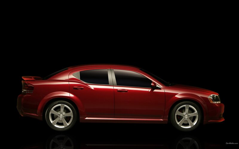 red sedan car side view