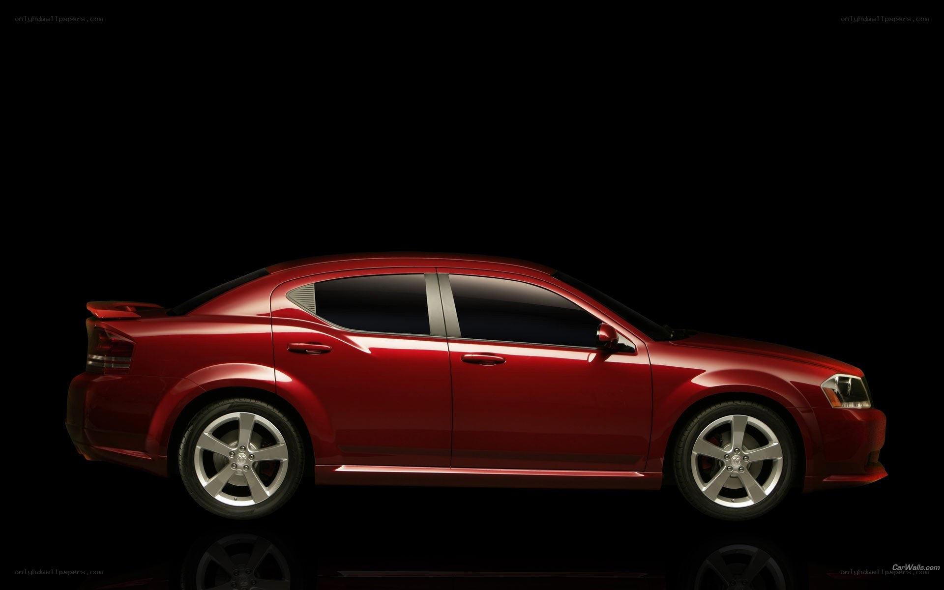 red sedan car side view