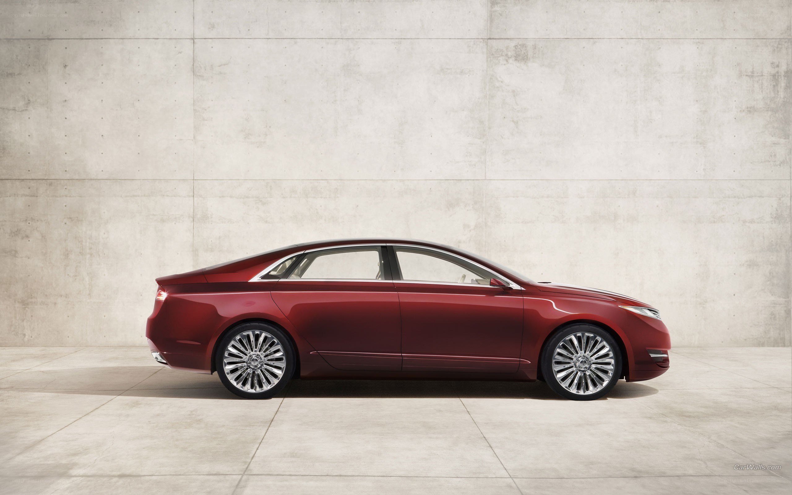 red sedan car side view