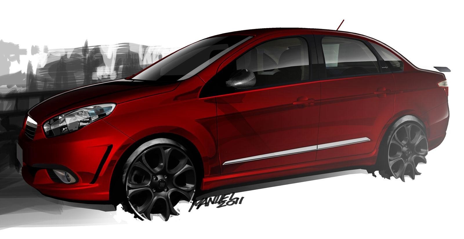 red sedan car sketch