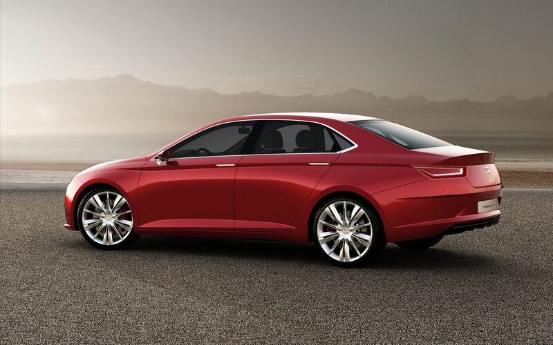 Red sedan concept car