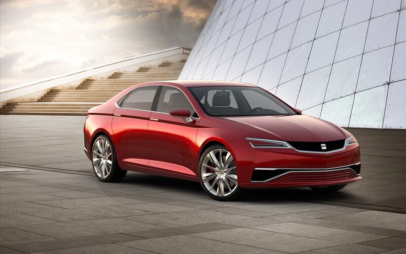 Red sedan concept car