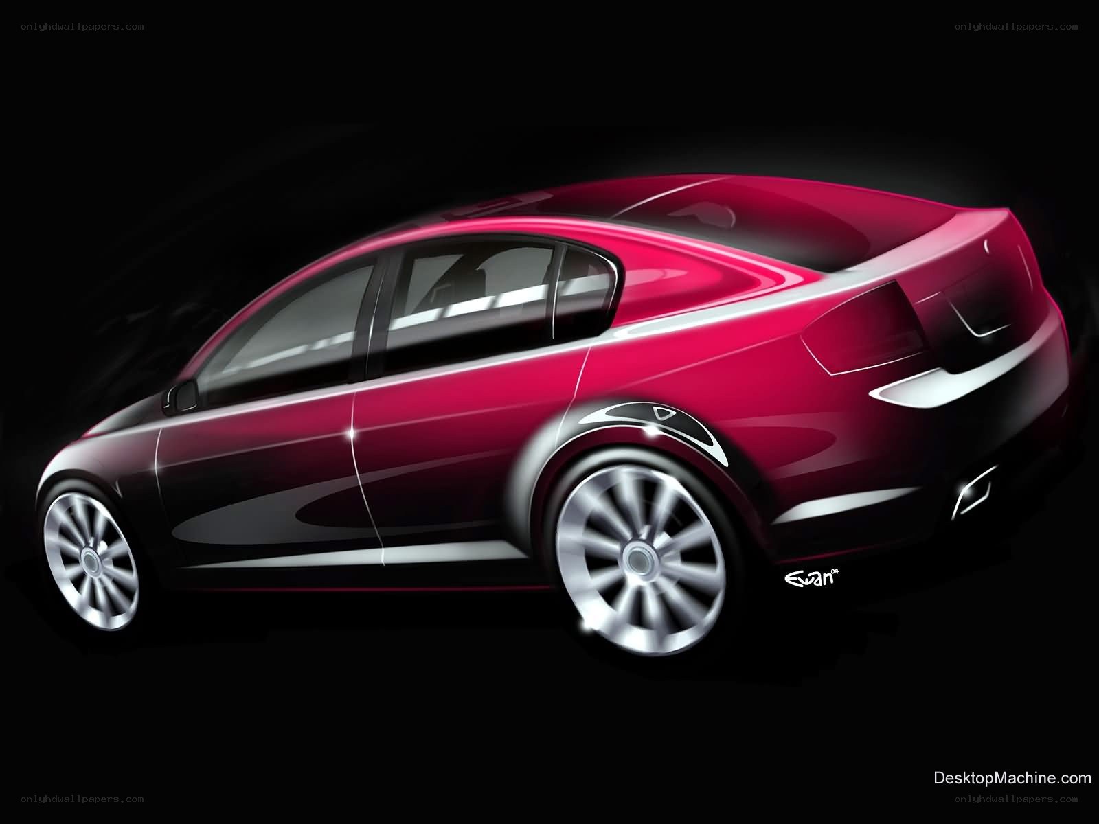 red sedan concept sketch