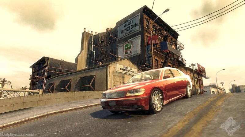 Red Sedan on Road — Urban