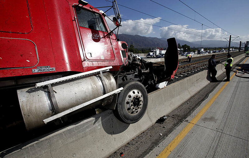 Red Semi-truck Accident