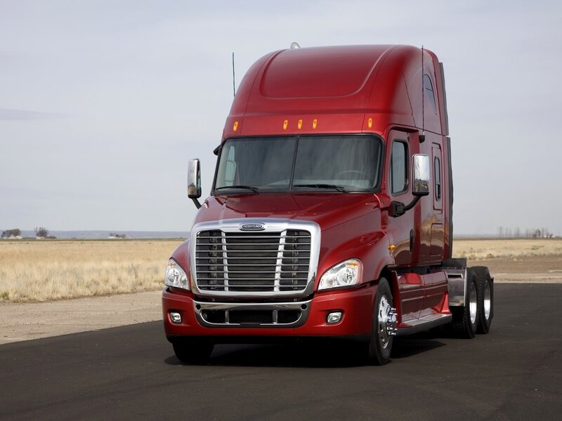 Red Semi-truck — Calm, Afternoon
