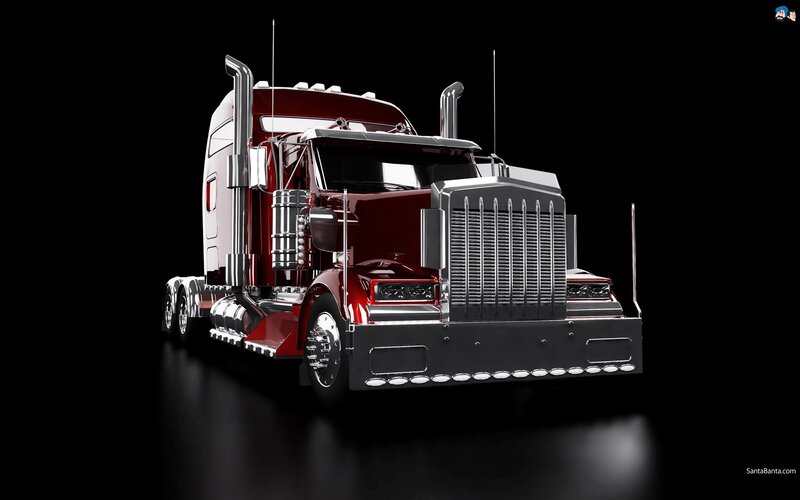 Red Semi-truck — Dramatic, 3d Render