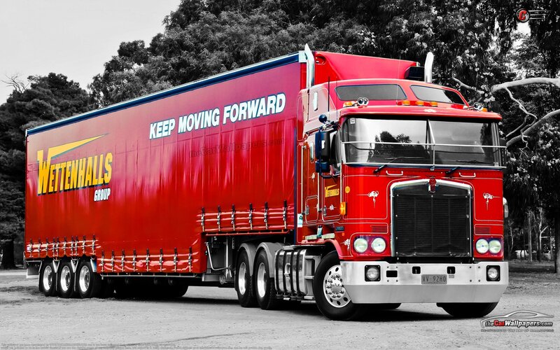 Red Semi-truck — Dramatic, Photograph, Trees