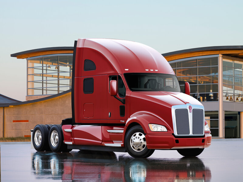Red Semi-truck — Dramatic, Sunset, Photograph