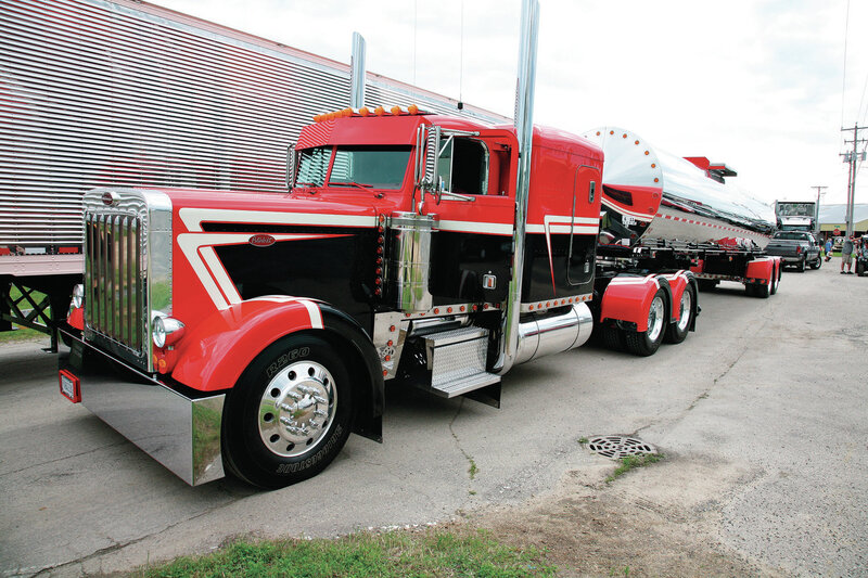Red Semi-truck — Industrial, Afternoon