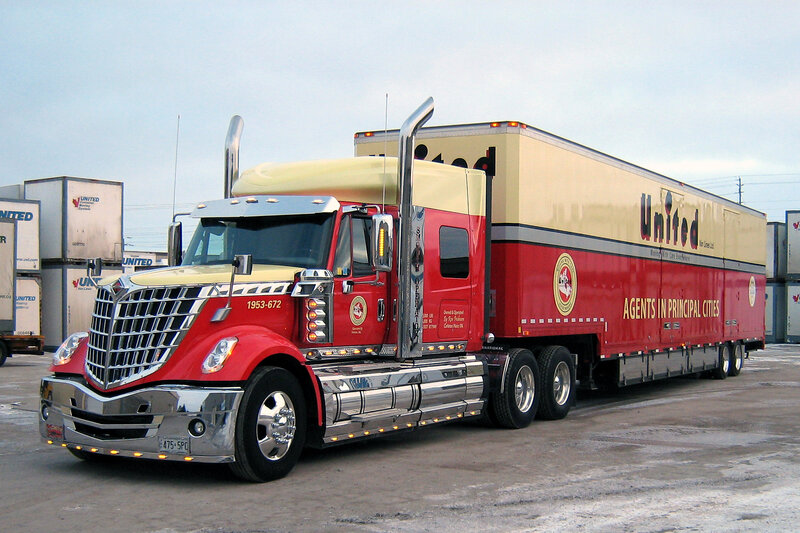 Red Semi-truck — Industrial, Photograph