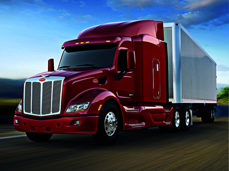 Red Semi-truck on Road — Dynamic