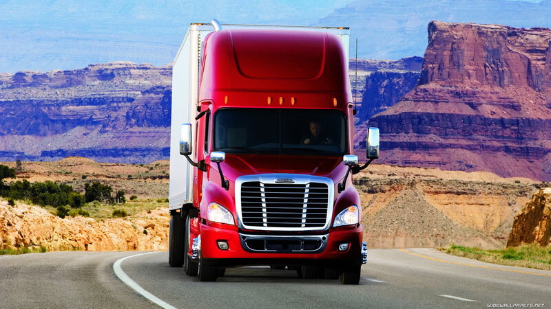 Red Semi-truck on Road
