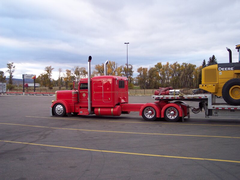Red Semi-truck — Overcast