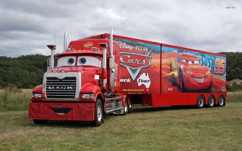 Red Semi-truck with Character