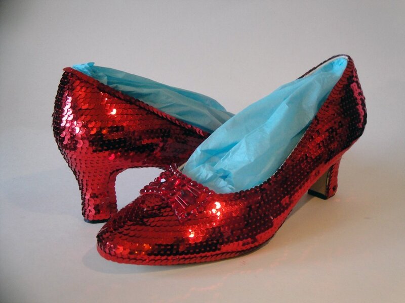 Red sequin high heels