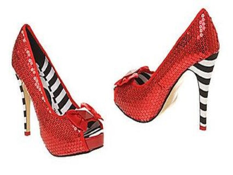 Red Sequined High Heels