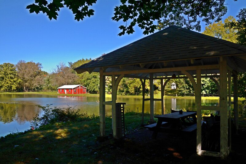 Red Shed by Lake