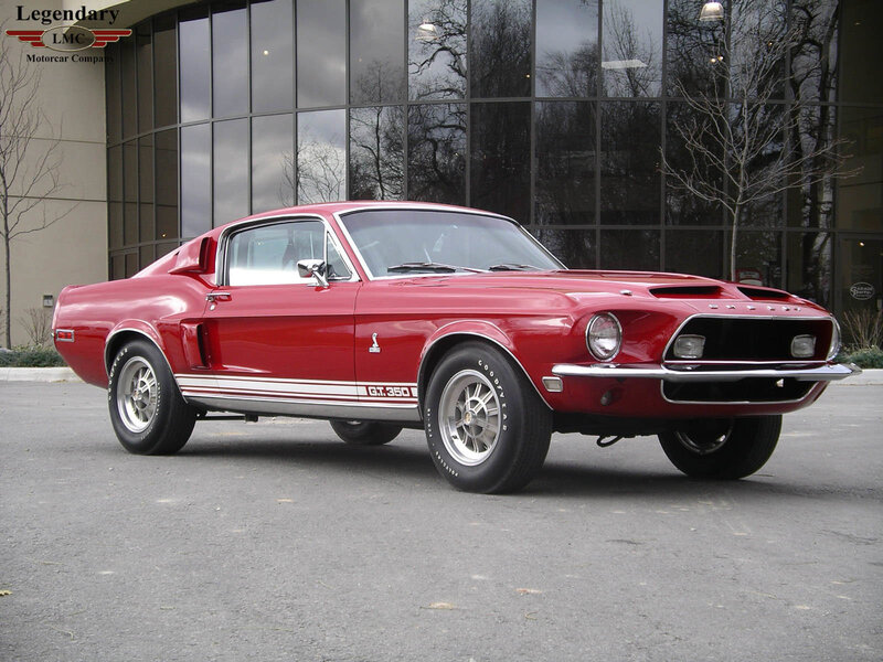 Red Shelby GT350 classic car