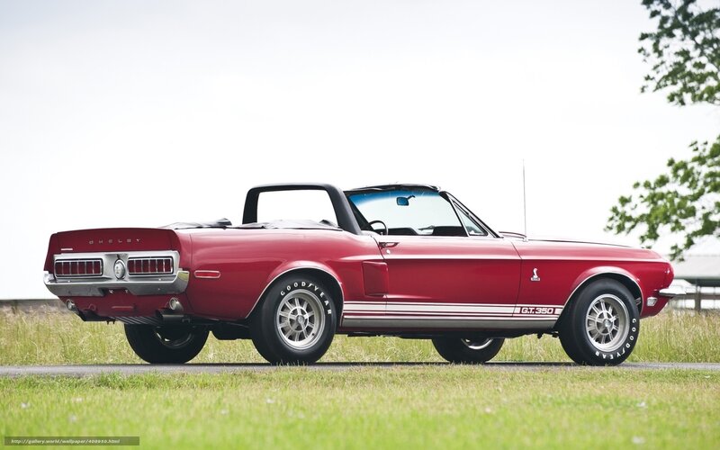 Red Shelby GT350 convertible