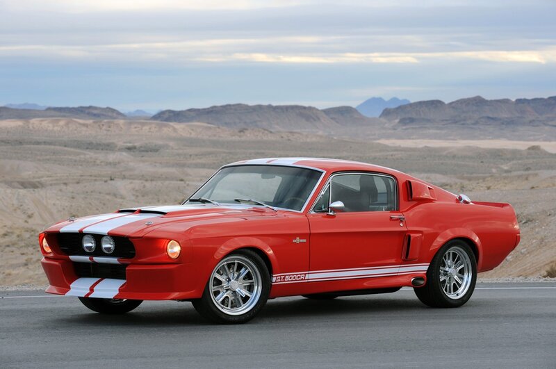 Red Shelby GT500 in desert