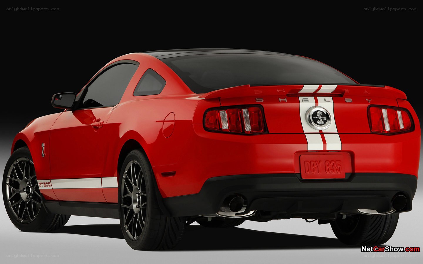 red shelby gt500 rear view