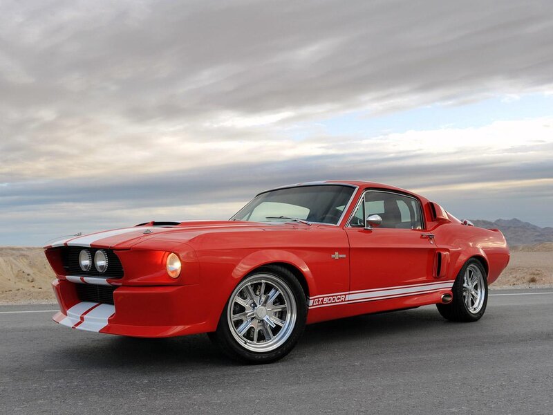 Red Shelby GT500CR muscle car