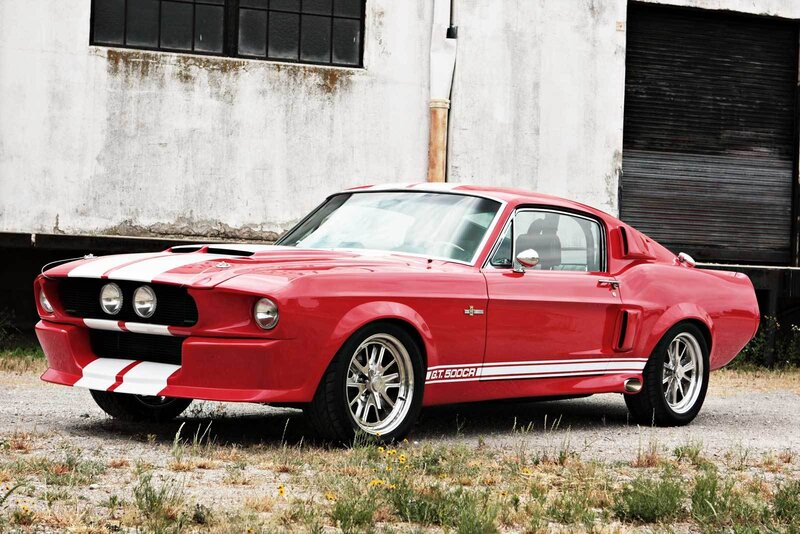 Red Shelby GT500CR muscle car