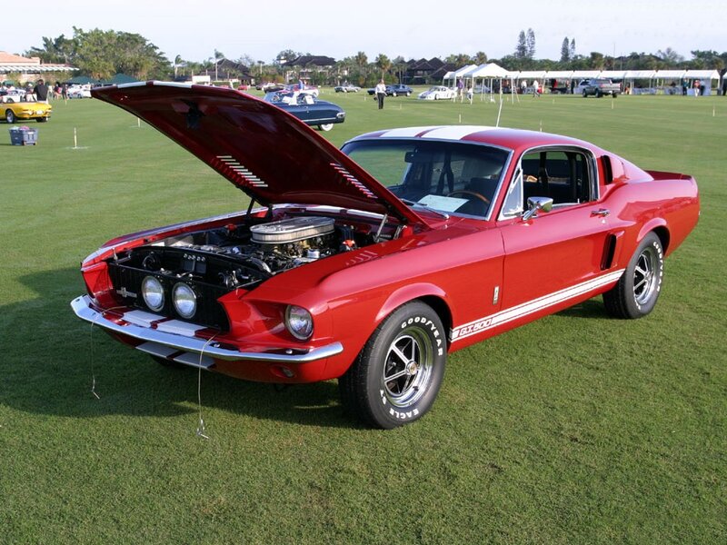 Red Shelby Mustang at car show