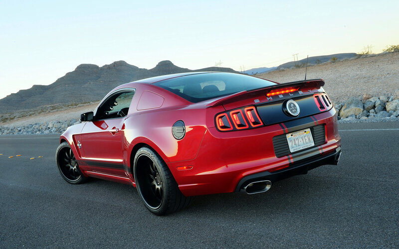 Red Shelby Mustang — Dramatic, Sunset
