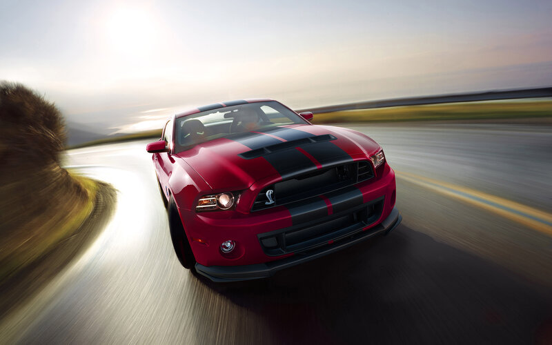 Red Shelby Mustang — Dynamic, Sunset