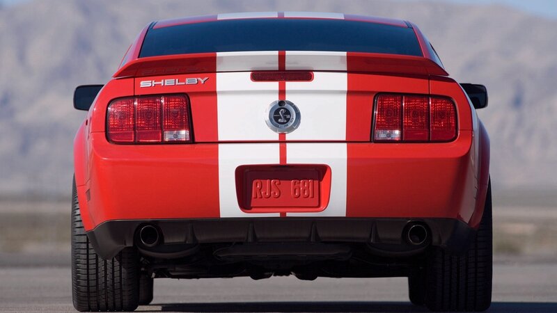 red shelby mustang rear view