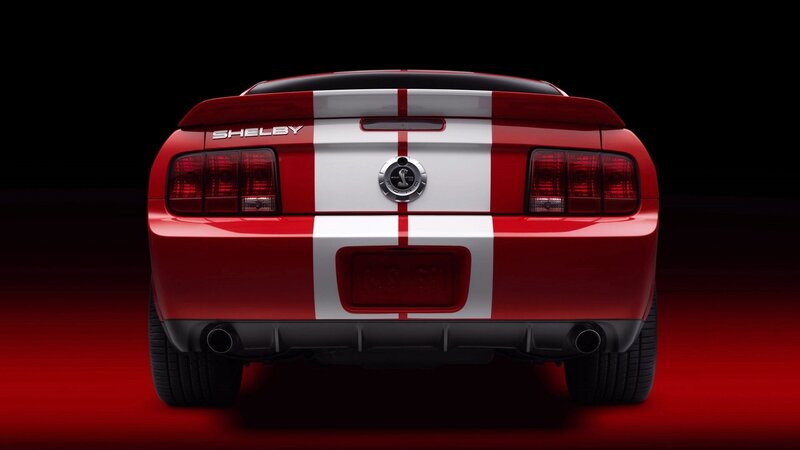 Red Shelby Mustang rear view