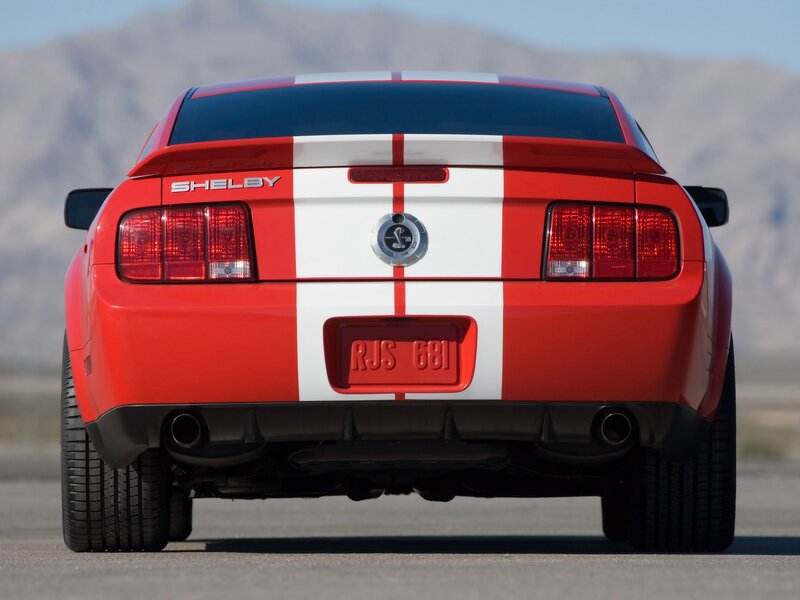 Red Shelby Mustang rear view