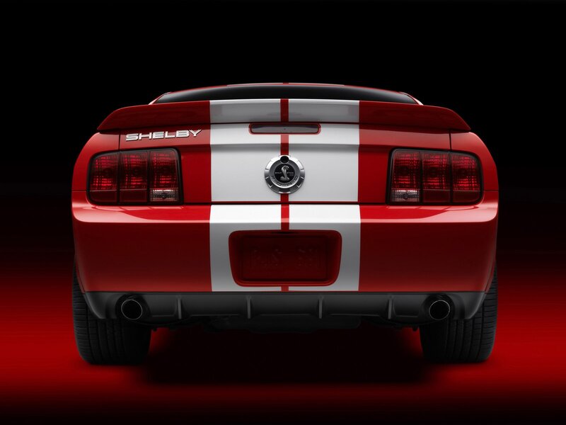 Red Shelby Mustang rear view