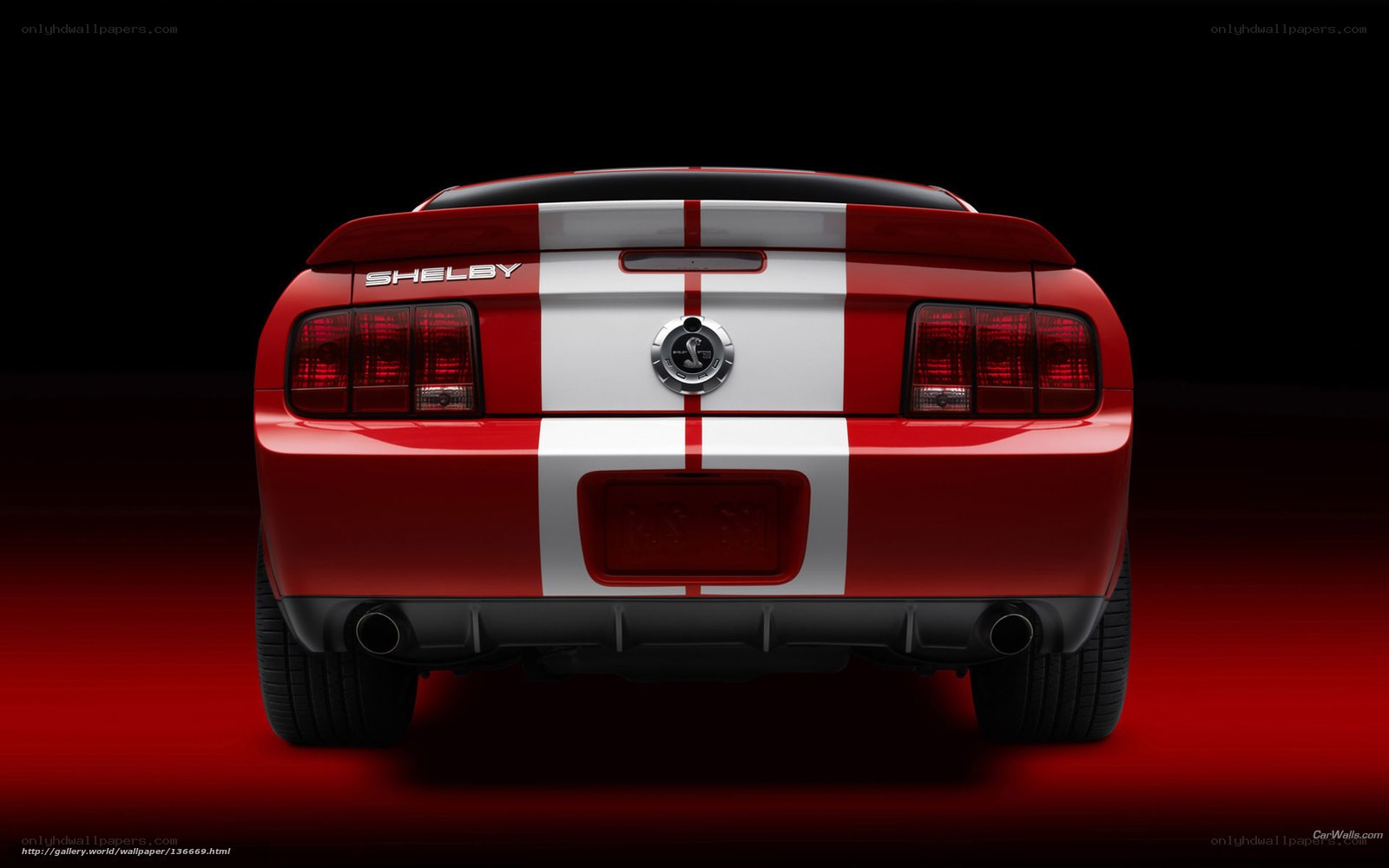 Red Shelby Mustang rear view