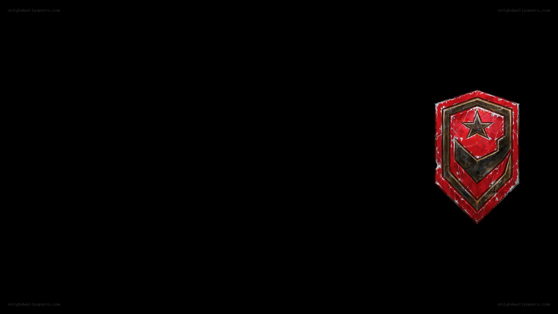 red shield emblem with star