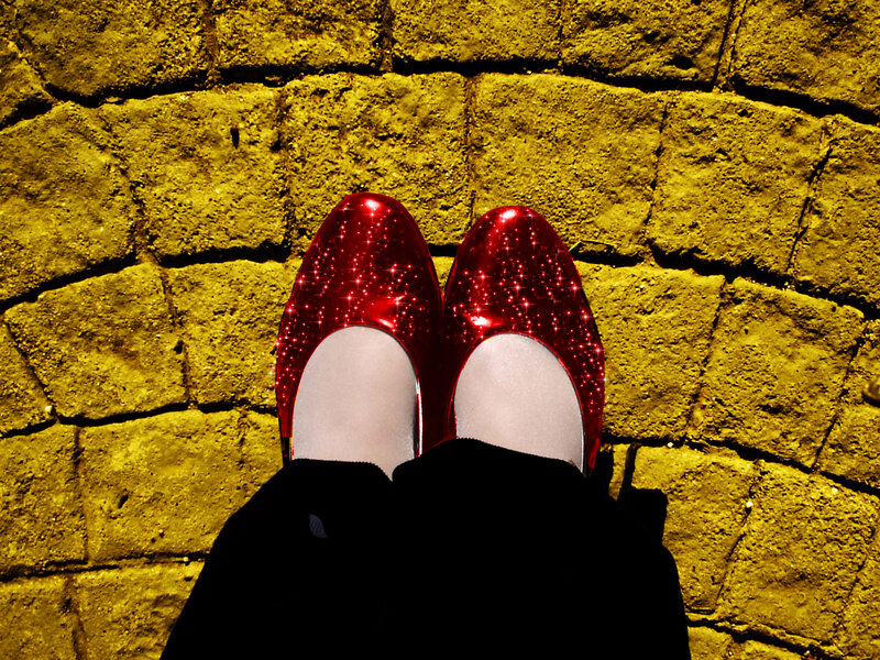 Red Shoes on Feet