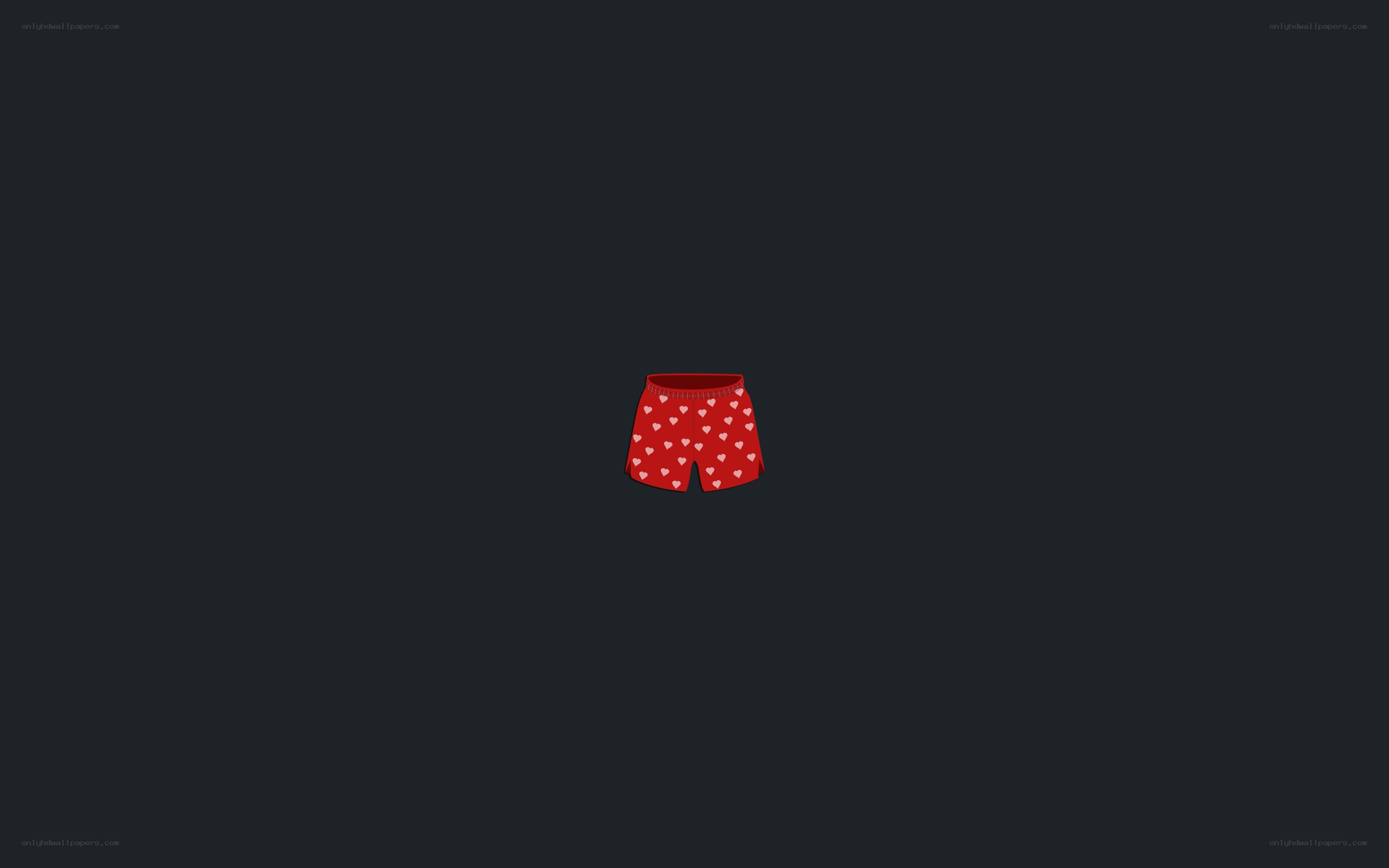 red shorts with heart pattern