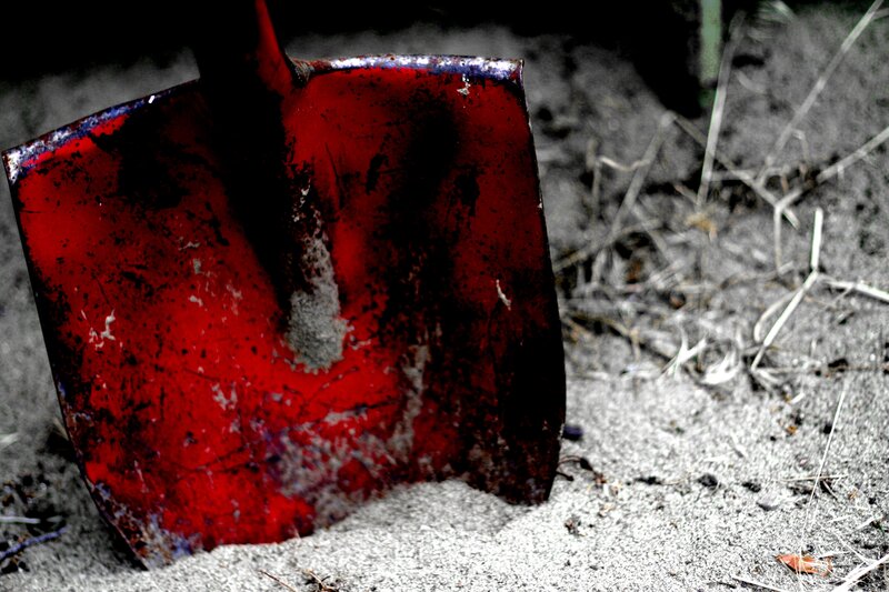Red Shovel in Sand