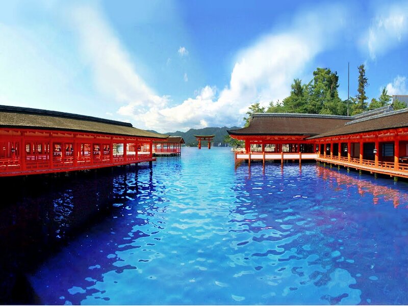 Red Shrine on Water