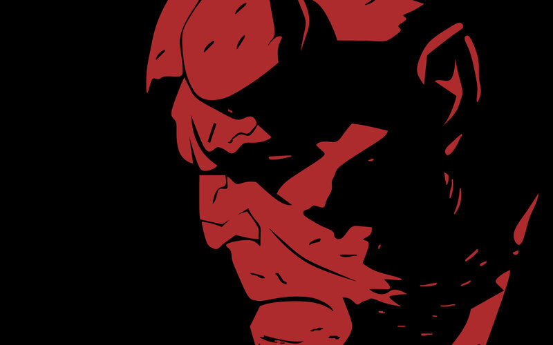 red silhouette of a character