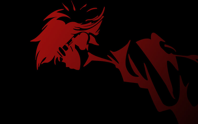 red silhouette of a character
