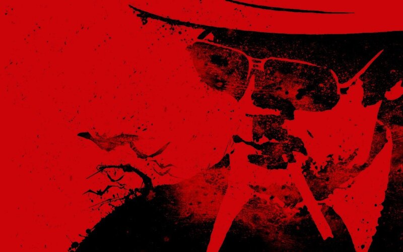 red silhouette of a man