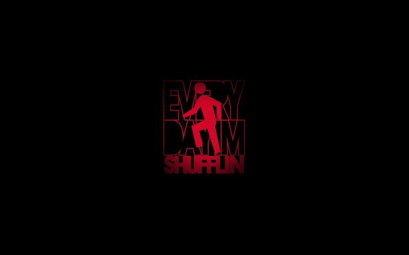 Red Silhouette of Person — Black